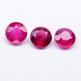 Rubin Naturalny 2,95ct Piękny Komplet ok. 6mm - video - KRB1060