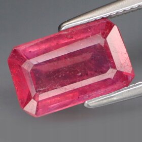 Rubin Naturalny 2,10ct ok. 9x6mm Oktagon na Pierścionek - video - ARB7202