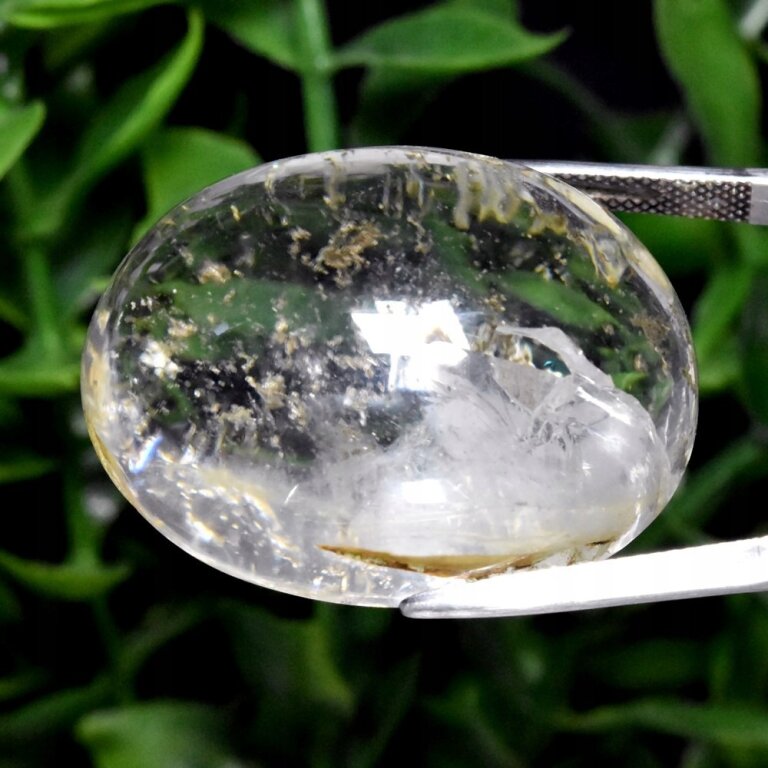 Kwarc Naturalny 106,95ct 32x25mm Ogromny Kaboszon z Aurą - video - HKW7163 (1)