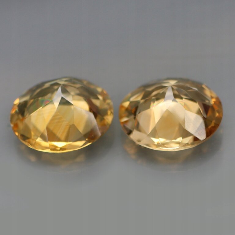 Cytryn Naturalny Para 9,23ct fi 12mm na Kolczyki - GCT2267 (3)