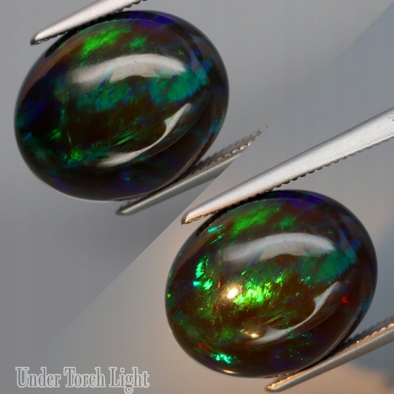Opal Naturalny Czarny 6,40ct Piękny Kaboszon - video - GOP2283 (2)